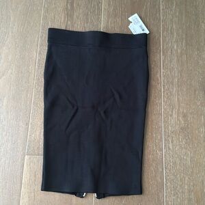 Intermix Black Front Back Reversible Zipper Pencil Skirt Size P (XS) thick band